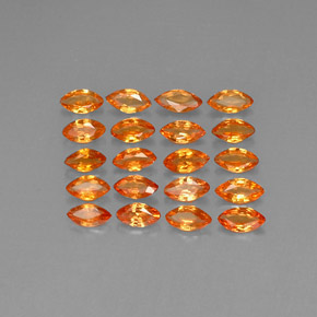 2.46 ctw Orange Sapphire Stones, Natural Sapphire in Marquise Facet Shape for Sale