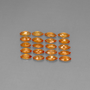 Sapphire Gemstones in 4.2 x 2.4 mm Size for Sale, Sapphire Stones in Apricot Orange  Color