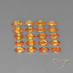 Naranja medio Zafiro Gema - 0.2ct Forma marquesa (ID: 293199)