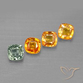 2.67 ctw Multicolor Sapphire Stones, Natural Sapphire in Cushion-Cut Shape for Sale