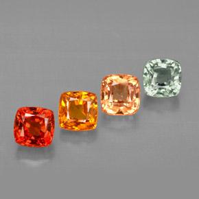 2.42 ctw Multicolor Sapphire Gemstones, Sapphire Gems in Cushion-Cut Shape for Sale.