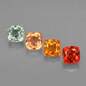 2.42 ctw Multicolor Sapphire Stones, Natural Sapphire in Cushion-Cut Shape for Sale