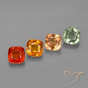 Mehrfarbig Saphir Edelstein - 0.5ct Kissenschliff (ID: 294102)