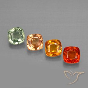 1.98 ctw Multicolor Sapphire Stones, Natural Sapphire in Cushion-Cut Shape for Sale