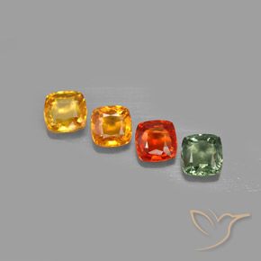 2.28 ctw Multicolor Sapphire Gemstones, Sapphire Gems in Cushion-Cut Shape for Sale.