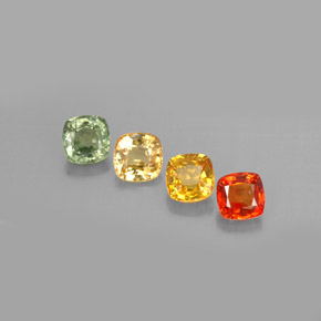 Mehrfarbig Saphir Edelstein - 0.4ct Kissenschliff (ID: 294104)