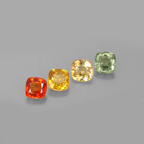 1.67 ctw Multicolor Sapphire Stones, Natural Sapphire in Cushion-Cut Shape for Sale