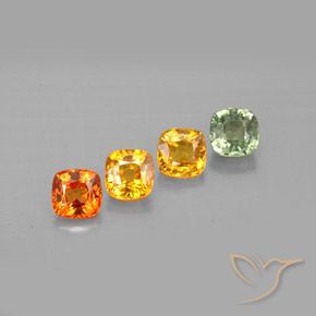 1.85 ctw Multicolor Sapphire Stones, Natural Sapphire in Cushion-Cut Shape for Sale
