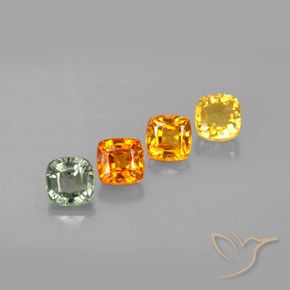 2.10 ctw Multicolor Sapphire Stones, Natural Sapphire in Cushion-Cut Shape for Sale