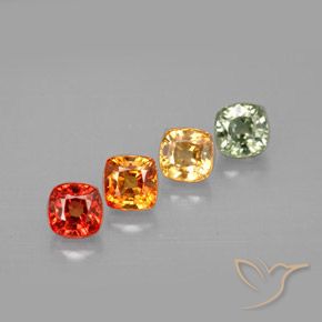 2.24 ctw Multicolor Sapphire Stones, Natural Sapphire in Cushion-Cut Shape for Sale
