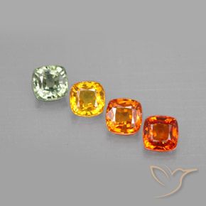 Multicolor Sapphire Gem - 0.6ct Cushion-Cut (ID: 294111)