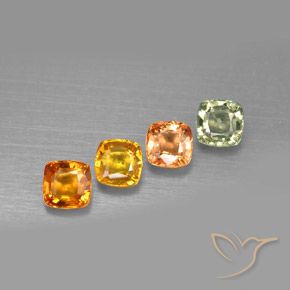 2.55 ctw Multicolor Sapphire Stones, Natural Sapphire in Cushion-Cut Shape for Sale