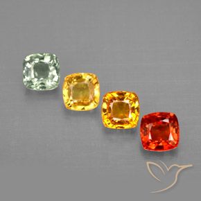 1.96 ctw Multicolor Sapphire Stones, Natural Sapphire in Cushion-Cut Shape for Sale