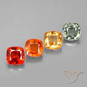 2.34 ctw Multicolor Sapphire Stones, Natural Sapphire in Cushion-Cut Shape for Sale