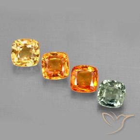 2.19 ctw Multicolor Sapphire Gemstones, Sapphire Gems in Cushion-Cut Shape for Sale.