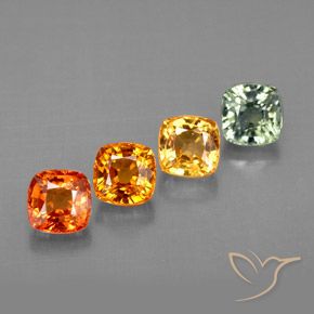 2.15 ctw Multicolor Sapphire Stones, Natural Sapphire in Cushion-Cut Shape for Sale