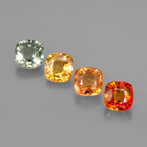 1.94 ctw Multicolor Sapphire Gemstones, Sapphire Gems in Cushion-Cut Shape for Sale.
