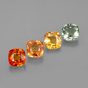 1.94 ctw Multicolor Sapphire Stones, Natural Sapphire in Cushion-Cut Shape for Sale