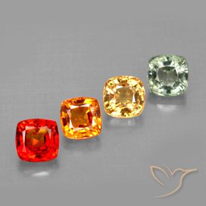 2.49 ctw Multicolor Sapphire Stones, Natural Sapphire in Cushion-Cut Shape for Sale