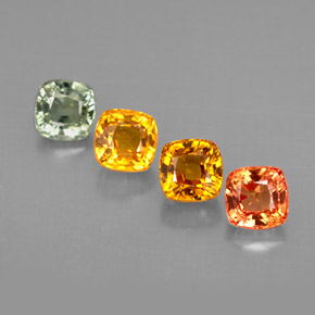 2.10 ct Multicolor Sapphire Stone, Natural Sapphire in Cushion-Cut Shape for Sale