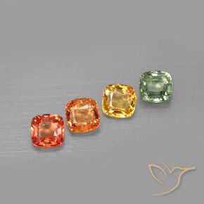 2.21 ctw Multicolor Sapphire Stones, Natural Sapphire in Cushion-Cut Shape for Sale