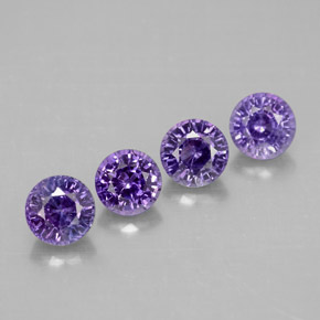 1.69 ct Violet Sapphire Stone, Natural Sapphire in Round Facet Shape for Sale