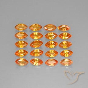 4.81 ctw Orange Sapphire Stones, Natural Sapphire in Marquise Facet Shape for Sale