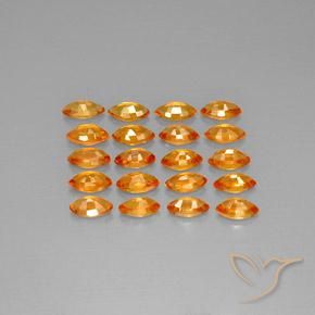 Sapphire Gemstones in 5 x 2.7 mm Size for Sale, Sapphire Stones in Deep Orange Color
