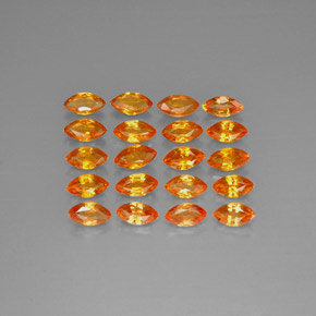 3.20 ct Orange Sapphire Gemstone, Sapphire Gem in Marquise Facet Shape for Sale.