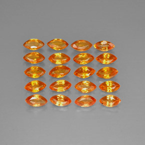3.20 ct Orange Sapphire Stone, Natural Sapphire in Marquise Facet Shape for Sale