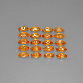 Sapphire Gemstone in 4.8 x 2.7 mm Size for Sale, Sapphire Stone in Yellow Orange Color