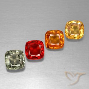 2.17 ctw Multicolor Sapphire Stones, Natural Sapphire in Cushion-Cut Shape for Sale