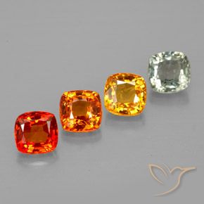 1.84 ctw Multicolor Sapphire Stones, Natural Sapphire in Cushion-Cut Shape for Sale