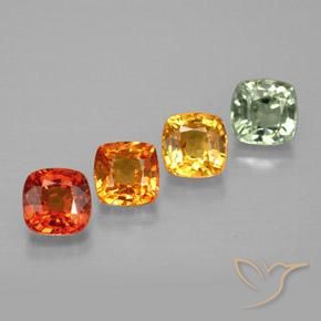 1.89 ctw Multicolor Sapphire Stones, Natural Sapphire in Cushion-Cut Shape for Sale