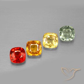 1.92 ctw Multicolor Sapphire Stones, Natural Sapphire in Cushion-Cut Shape for Sale