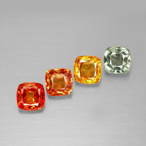 Multicolore Zaffiro Gem - 0.5ct Taglio a cuscino (ID: 297113)