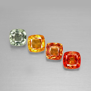 1.93 ctw Multicolor Sapphire Stones, Natural Sapphire in Cushion-Cut Shape for Sale