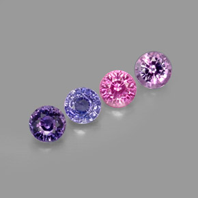 1.37 ct Multicolor Sapphire Stone, Natural Sapphire in Round Facet Shape for Sale