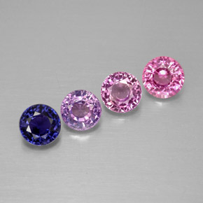 1.28 ct Multicolor Sapphire Gemstone, Sapphire Gem in Round Facet Shape for Sale.