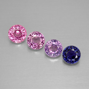 1.28 ct Multicolor Sapphire Stone, Natural Sapphire in Round Facet Shape for Sale