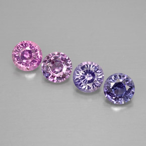 1.32 ct Multicolor Sapphire Stone, Natural Sapphire in Round Facet Shape for Sale
