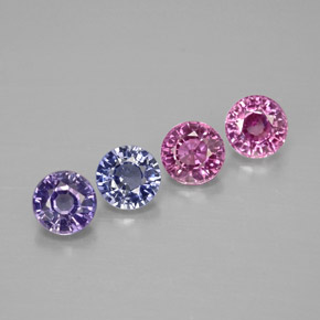 1.28 ct Multicolor Sapphire Stone, Natural Sapphire in Round Facet Shape for Sale