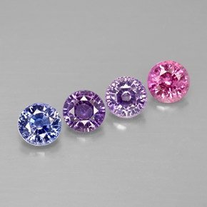 1.39 ct Multicolor Sapphire Gemstone, Sapphire Gem in Round Facet Shape for Sale.