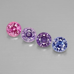 1.39 ct Multicolor Sapphire Stone, Natural Sapphire in Round Facet Shape for Sale