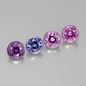 1.46 ct Multicolor Sapphire Stone, Natural Sapphire in Round Facet Shape for Sale