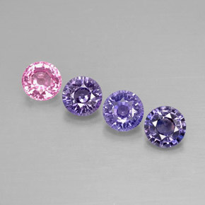 1.31 ct Multicolor Sapphire Stone, Natural Sapphire in Round Facet Shape for Sale