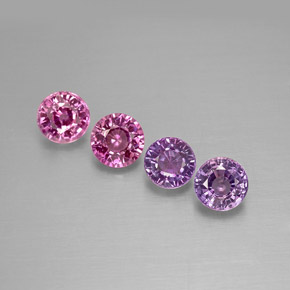 1.37 ct Multicolor Sapphire Stone, Natural Sapphire in Round Facet Shape for Sale