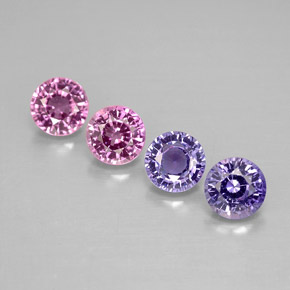 1.41 ct Multicolor Sapphire Stone, Natural Sapphire in Round Facet Shape for Sale
