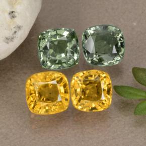 2.75 ctw Multicolor Sapphire Gemstones, Sapphire Gems in Cushion-Cut Shape for Sale.