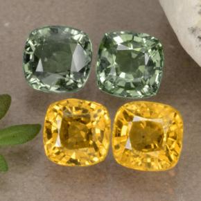 2.75 ctw Multicolor Sapphire Stones, Natural Sapphire in Cushion-Cut Shape for Sale